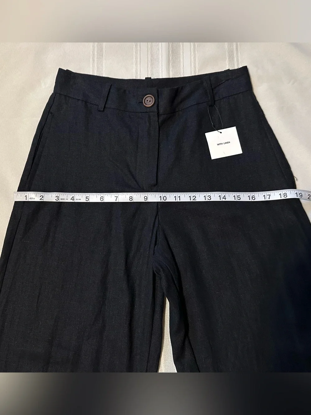 Zara Wide-Leg Linen Blend Trouser’s Black Size S NWOT